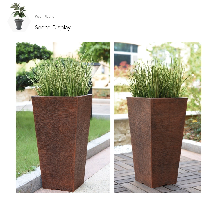 Tall Round Plastic Flower Pot Home Plant Pot (KD9951-KD9954)